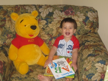 hanging out with Winnie the Pooh