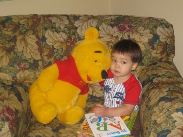 hanging out with Winnie the Pooh