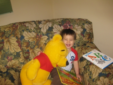 hanign out with Winnie the Pooh