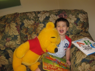 hanging out with Winnie the Pooh